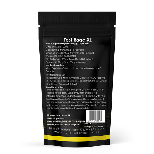 Nuke Nutrition Testosterone Support Bundle – Test Rage XL, Tribulus & ZMA, 180 Capsules