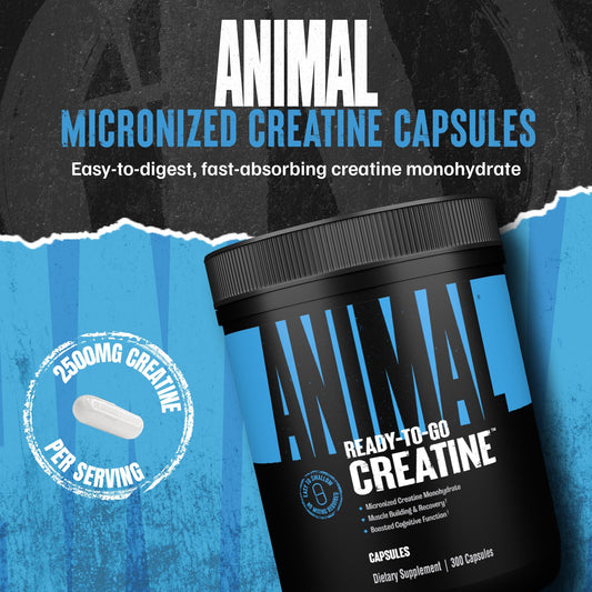 Animal Micronized Creatine Monohydrate Capsules | 300 Caps - Calm Era