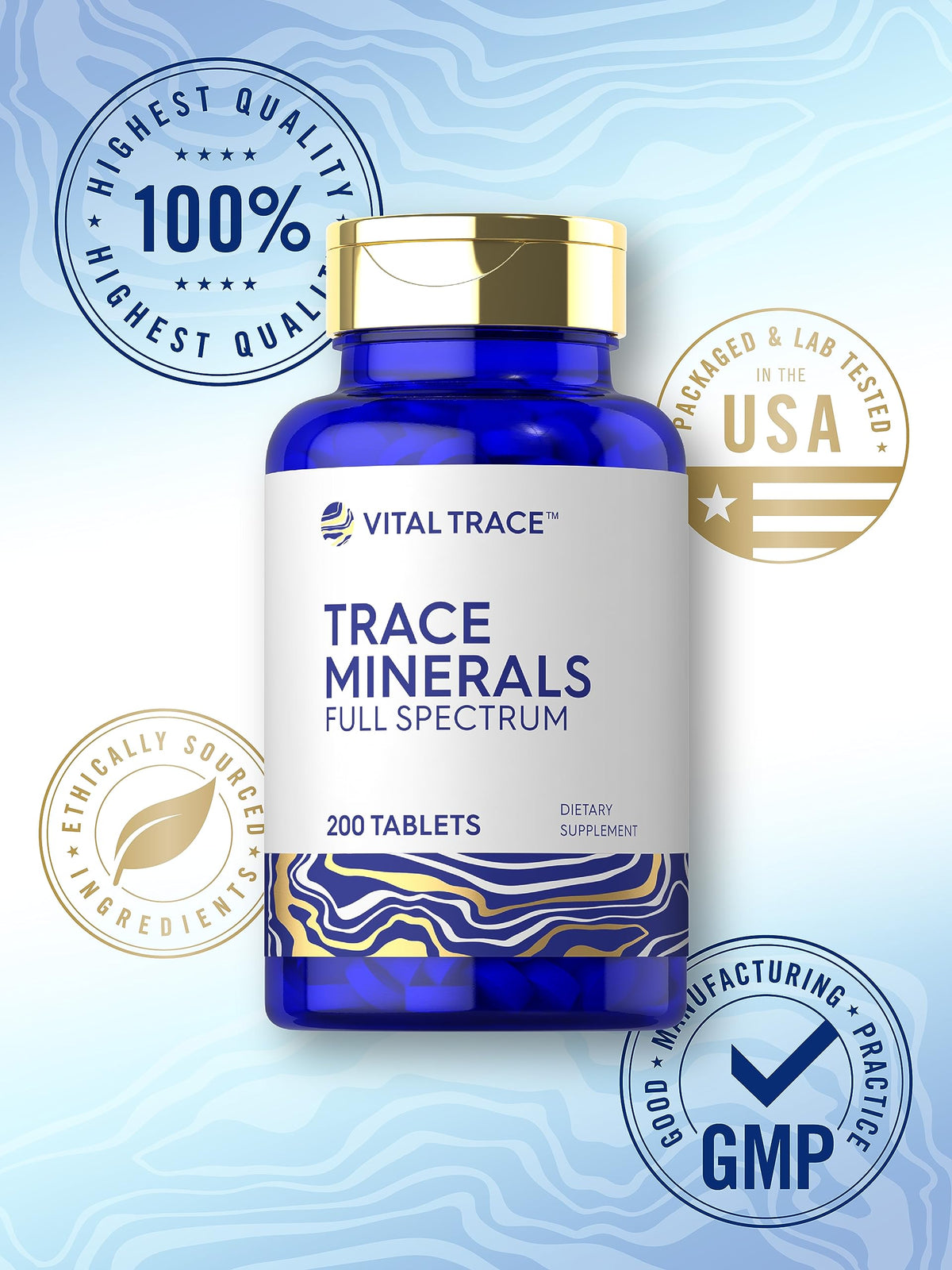 Vital Trace Minerales Traza de Espectro Completo — 200 Comprimidos