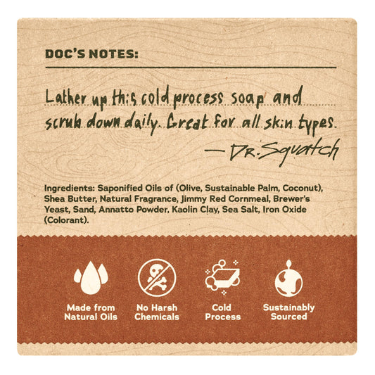 Jabón en barra Dr. Squatch Wood Barrel Bourbon – Proceso natural en frío, paquete de 3 (141 g cada uno)