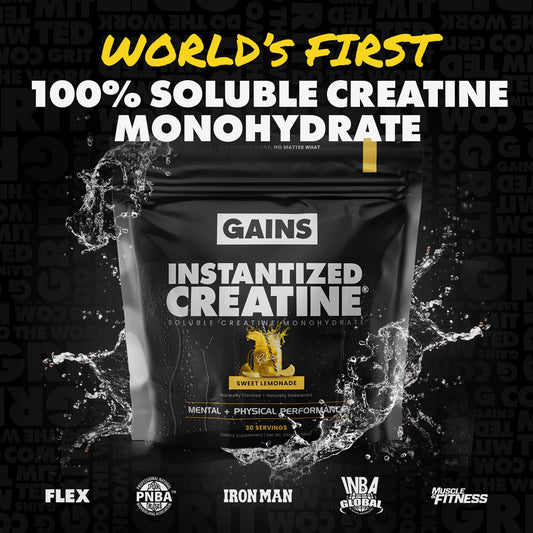 Gains in Bulk Instantized Creatine Monohydrate – Sweet Lemonade 30 Servings - Calm Era