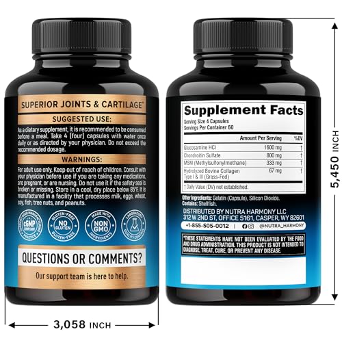 Glucosamina Condroitina MSM Colágeno – Apoyo Articular (240 Cápsulas) | Hecho en EE. UU.