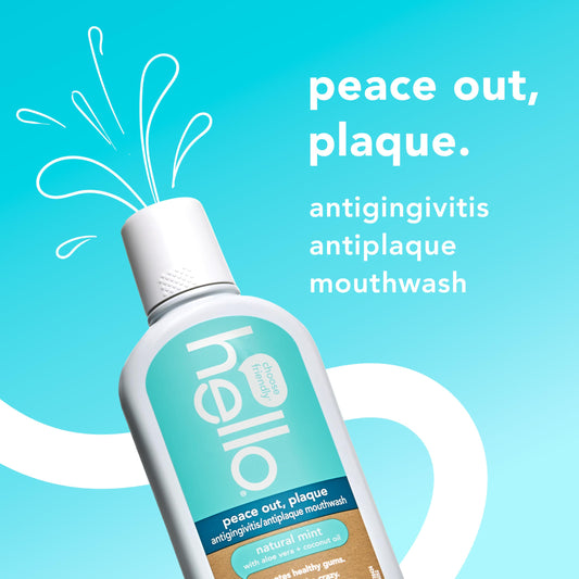 Hello Peace Out Plaque Mouthwash — Fluoride-Free, Alcohol-Free, 3 x 16oz - Calm Era