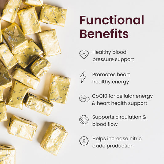 Humann SuperBeets Masticables para el corazón Advanced – 100 mg de CoQ10 + remolacha y semilla de uva, 60 unidades