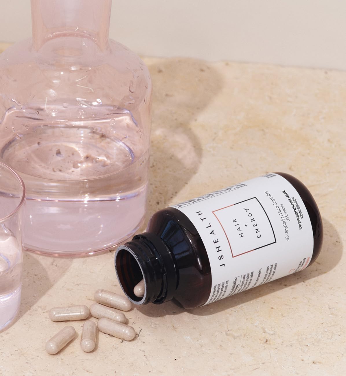 JSHealth Hair Formula – Suplemento para el crecimiento capilar con zinc y yodo, 60 cápsulas