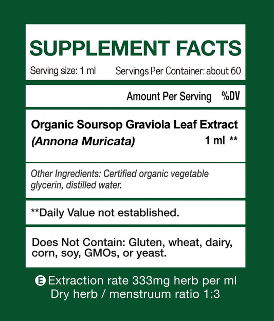 KingHealth Organic Soursop Graviola Leaf Extract Drops — 2oz - Calm Era