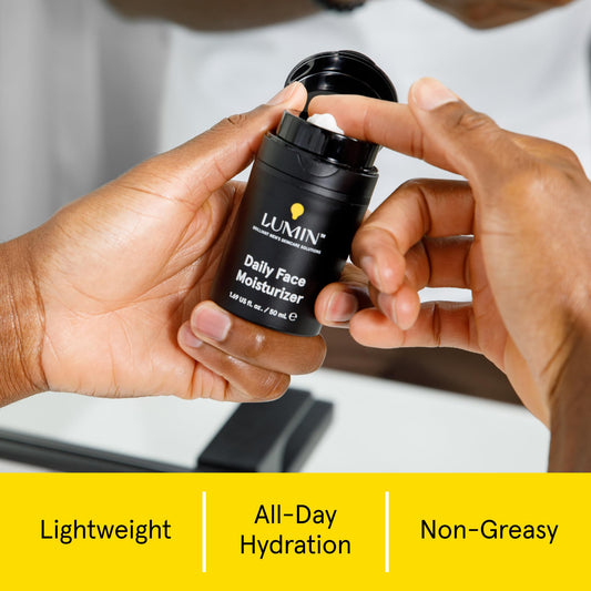 Lumin Daily Face Moisturiser for Men – Lightweight Niacinamide Hydration 50ml x2