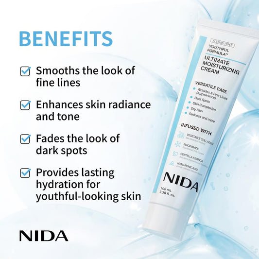 NIDA Youthful Formula Moisturizing Cream – Centella, Hyaluronic Acid, Niacinamide & Collagen