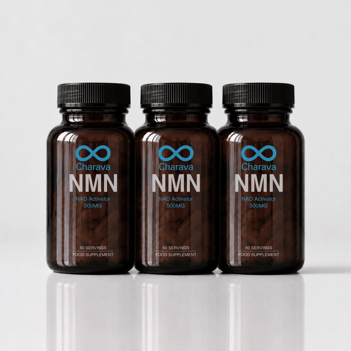 Cápsulas Charava NMN 500 mg — Reforzador de NAD+ Galardonado