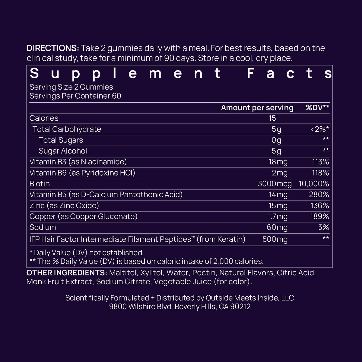 OMI WELLBEAUTY Hair Growth Peptides Gummies – Doctor Recommended, Patented Follicle Fortifying Formula