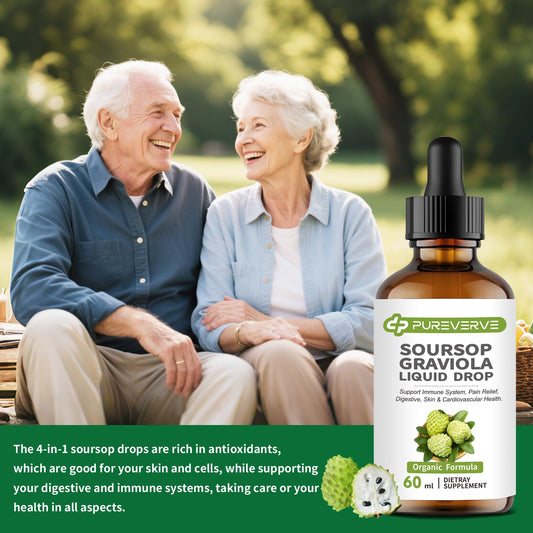 Purever Soursop Graviola Liquid Drops — Liver, Immune & Gut Support, 2fl oz - Calm Era