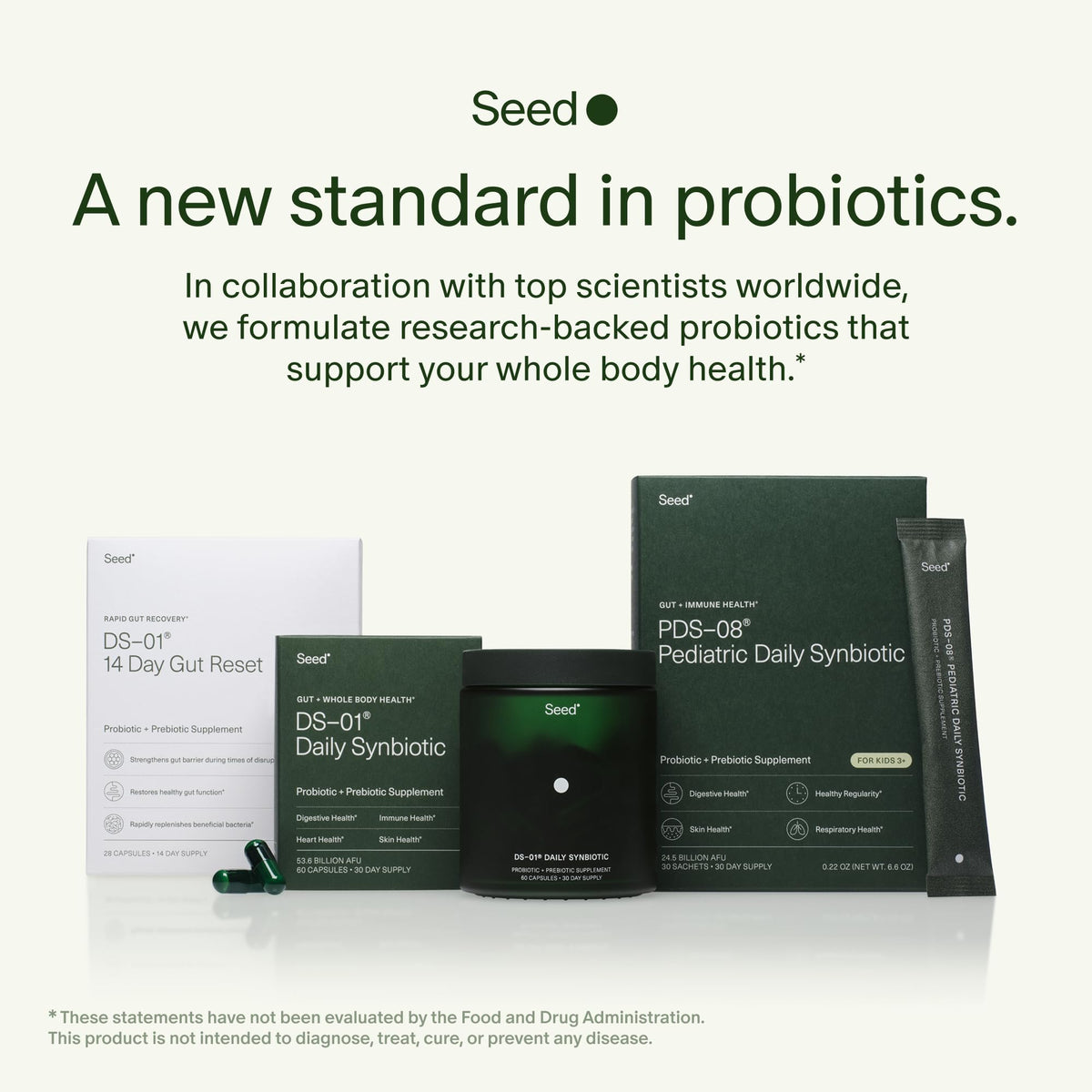 Seed DS-01 Simbiótico Diario - 60 Cápsulas | Prebiótico + Probiótico para la Salud Digestiva, Apoyo Inmunológico, Alivio de la Hinchazón