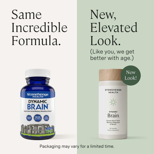 Stonehenge Health Dynamic Brain Supplement with BacoMind – Memory, Retention & Recall (40 Nootropics) - Calm Era