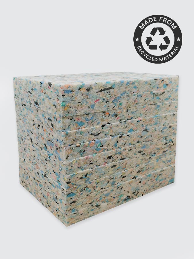 Medios bloques de yoga de espuma de viruta reciclada — Paquete de 10