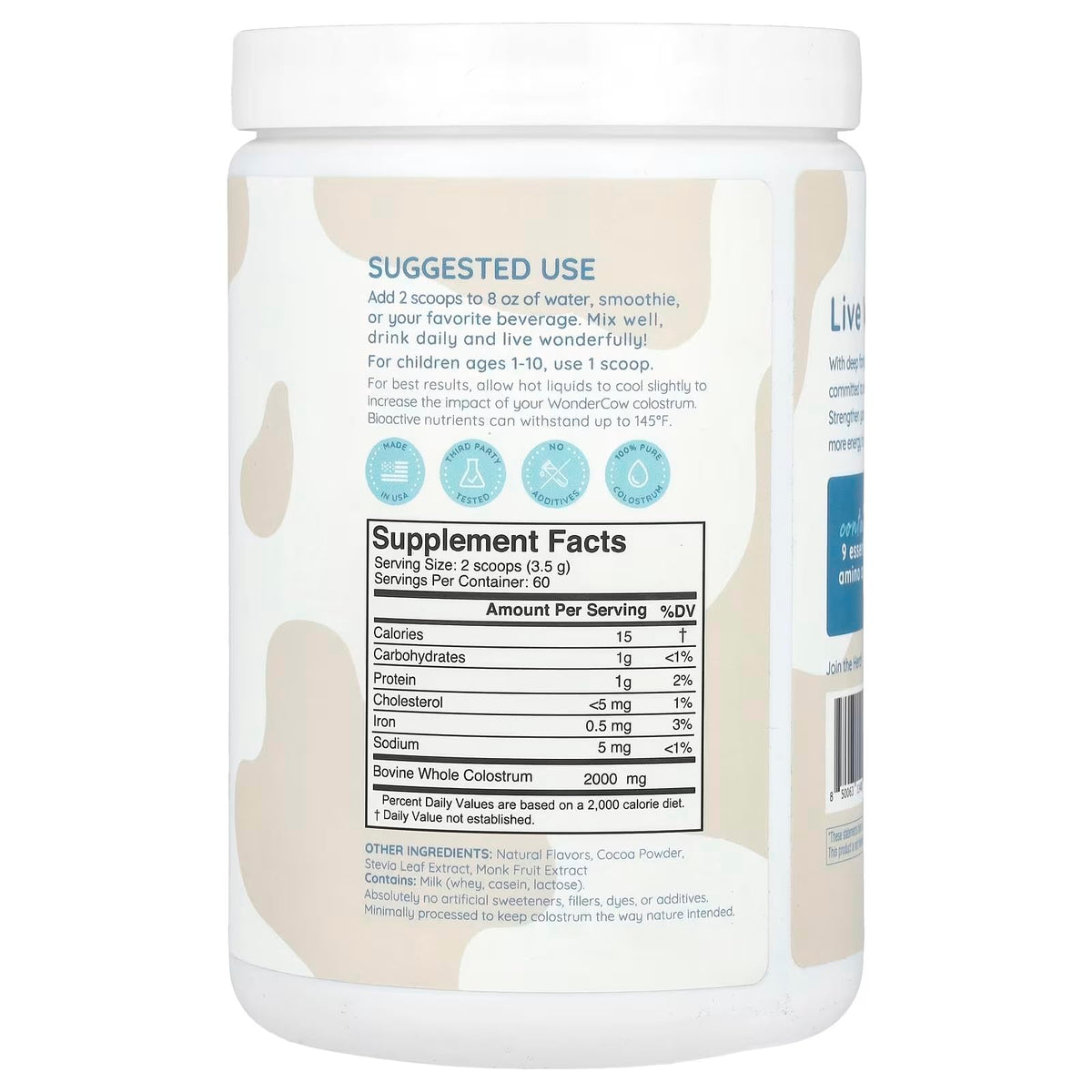 WonderCow Colostrum Powder – Chocolate | 60 Servings - Calm Era