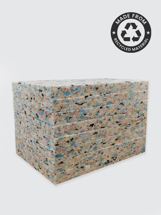 Medio Bloques de Yoga de Espuma de Virutas Recicladas — Paquete de 8