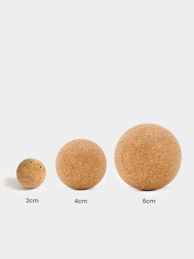 Yoga Studio Cork Massage Ball Set of 3 — 2x4cm, 2cm