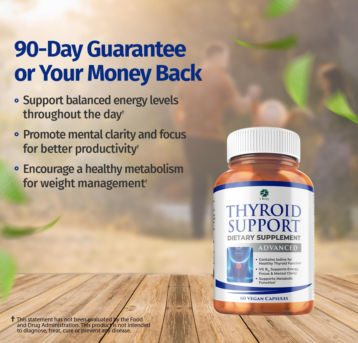 1 Body Thyroid Support Supplement – 90-Day, 3 Pack (Non-GMO Vegetarian) - Calm Era