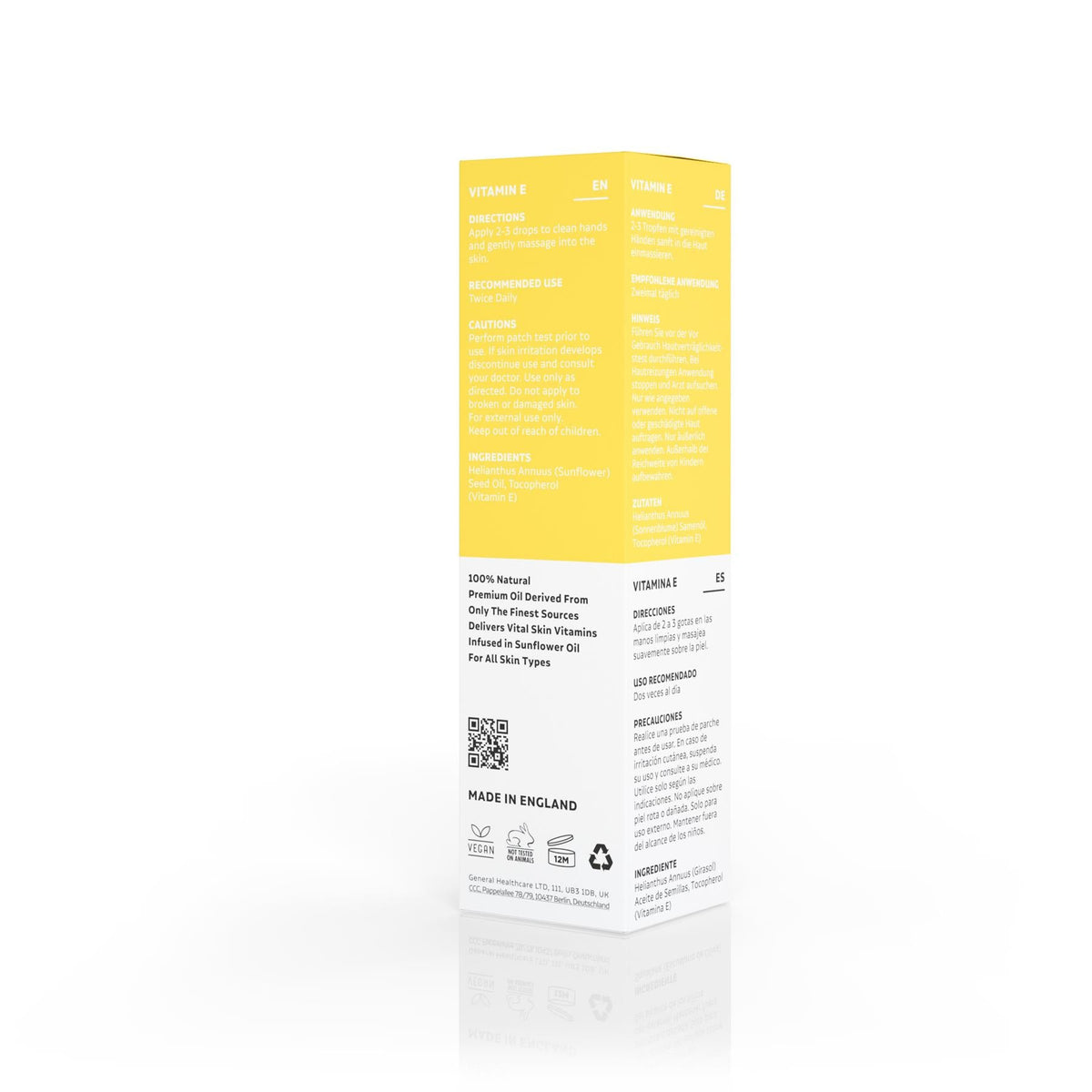 Dermavitamins 100% Natural Vitamin E Oil – Pure Skin & Nail Treatment, 75ml