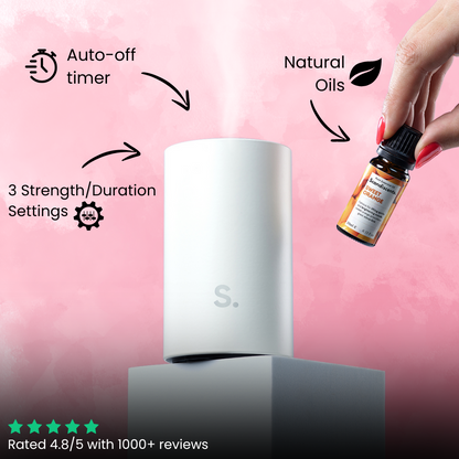Halo Home Waterless Scented Oil Diffuser – Portable Aromatherapy Diffuser
