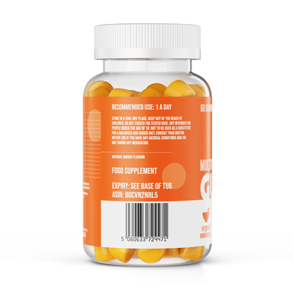 Nuke Nutrition Multivitamin Gummies – 15 Ingredients with Vitamin D, K2 & Zinc, 60ct