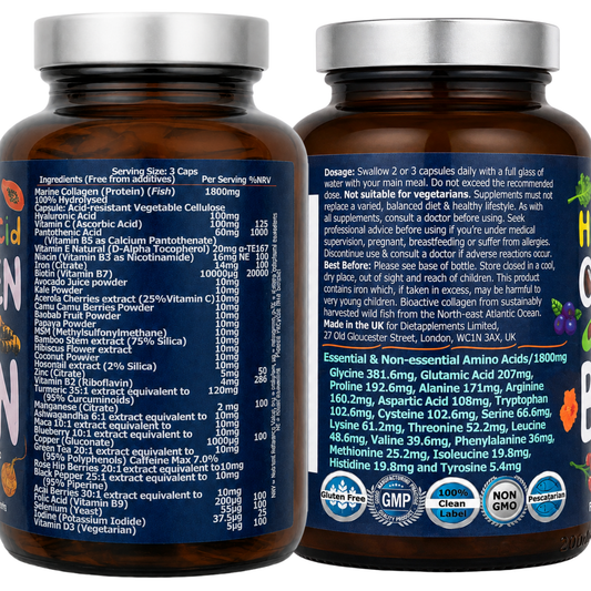 Marine Collagen with Hyaluronic Acid, Biotin, Vitamins & Minerals