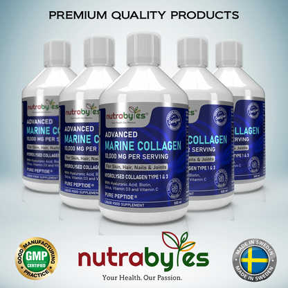 Advanced Liquid Marine Collagen 10,000mg | with Hyaluronic Acid, Biotin & Vitamin C | Berry Flavour