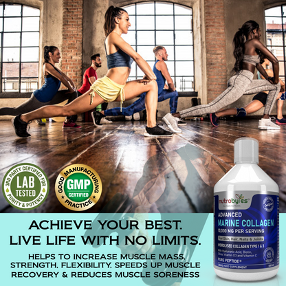 Advanced Liquid Marine Collagen 10,000mg | with Hyaluronic Acid, Biotin & Vitamin C | Berry Flavour
