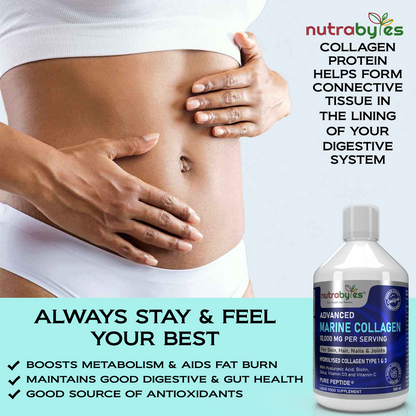 Advanced Liquid Marine Collagen 10,000mg | with Hyaluronic Acid, Biotin & Vitamin C | Berry Flavour