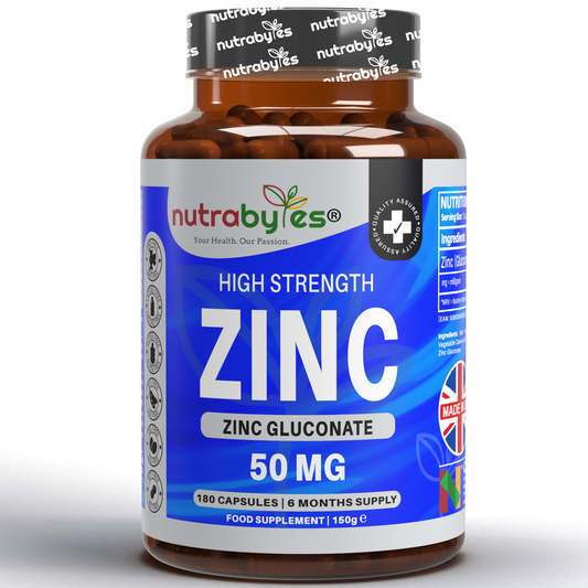 Nutrabyles High Strength Zinc supplement bottle on a white background