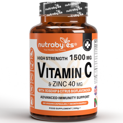 Nutrabyes Vitamin C and Zinc supplement bottle on a white background