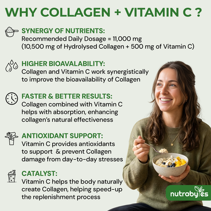 Colágeno Bovino en Polvo con Vitamina C | Péptidos Hidrolizados Tipos 1 y 3 | Sin Sabor | 330g