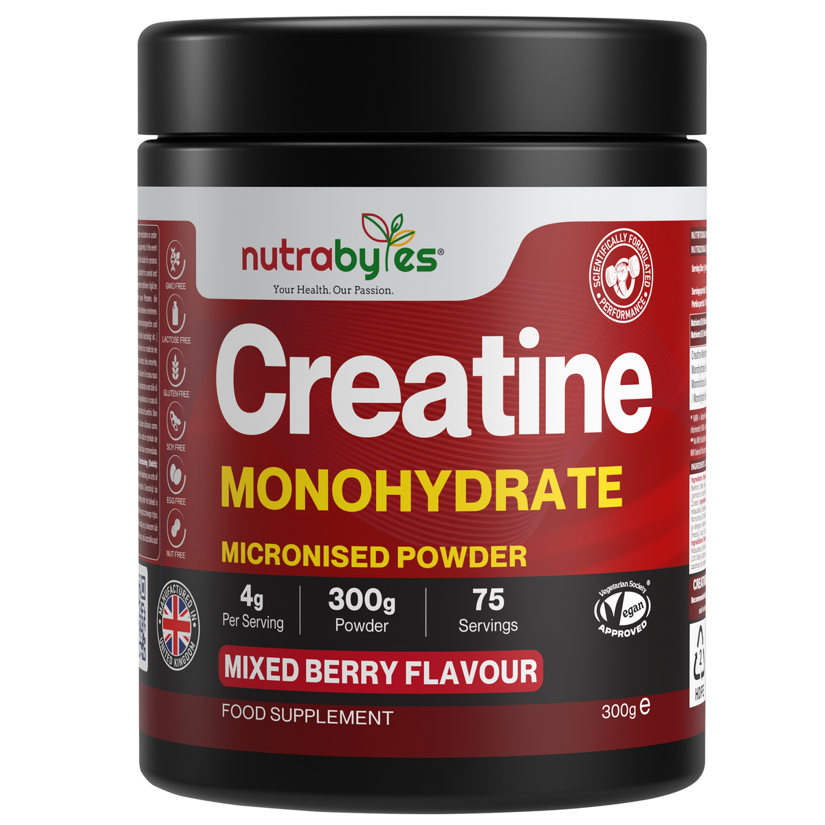 Nutrabolics Creatine Monohydrate supplement container on a white background