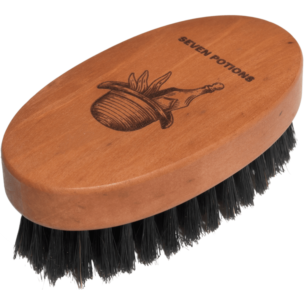 Seven Potions Oval Pear Wood Beard Brush