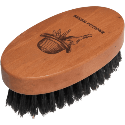 Seven Potions Oval Pear Wood Beard Brush