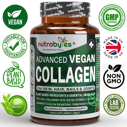 Colágeno Vegano Avanzado | Fórmula a Base de Plantas con Aminoácidos Esenciales | 90 Cápsulas | Suministro para 1 Mes
