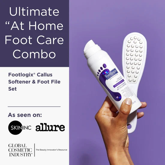 Kit de cuidado de pies Footlogix Ultimate para el hogar – Suavizante de callos y lima de pies | 100ml