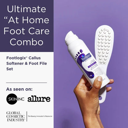 Kit de cuidado de pies Footlogix Ultimate para el hogar – Suavizante de callos y lima de pies | 100ml