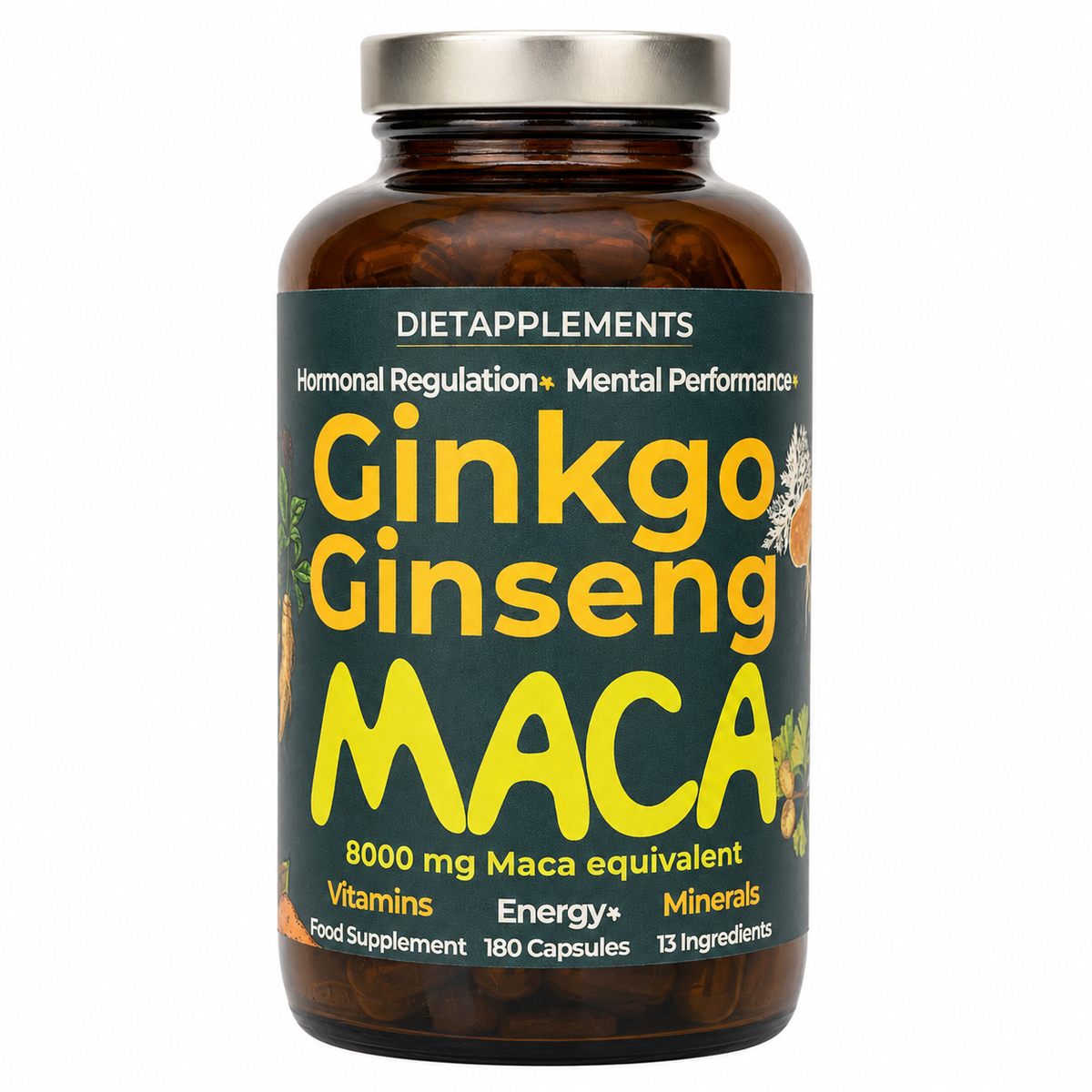 Maca, Korean Ginseng & Ginkgo Biloba Complex Capsules