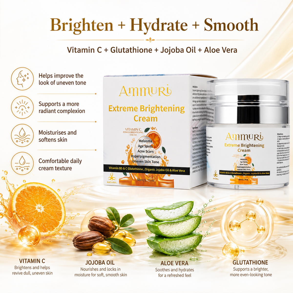 Ammuri Vitamin C & Glutathione Brightening Cream