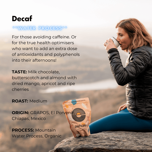 El café descafeinado ecológico de Exhale