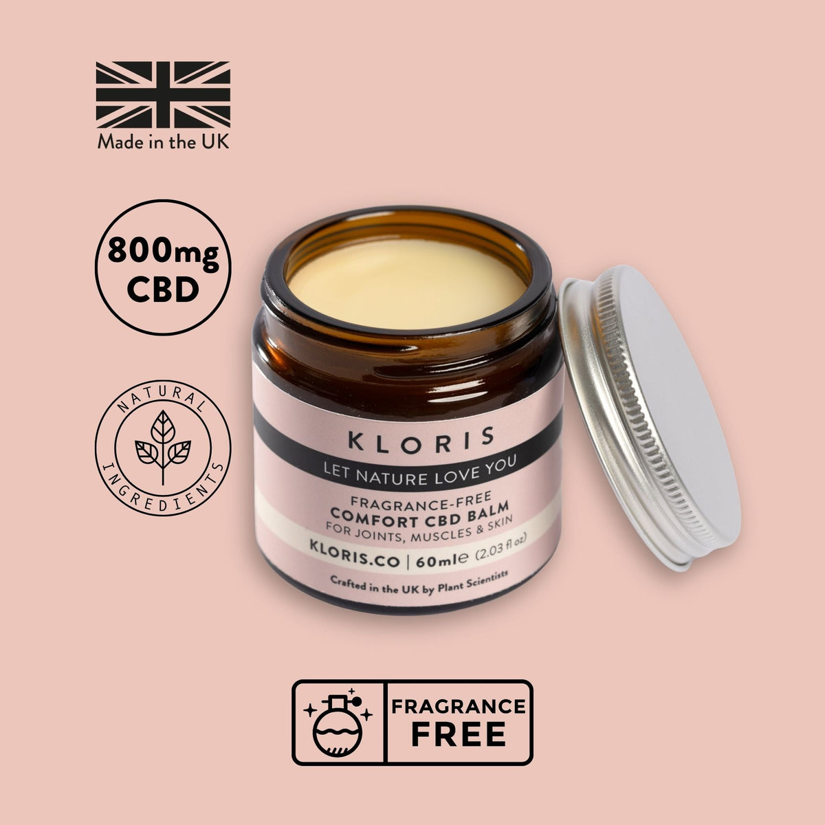 Bálsamo de CBD sin fragancia KLORIS 800mg