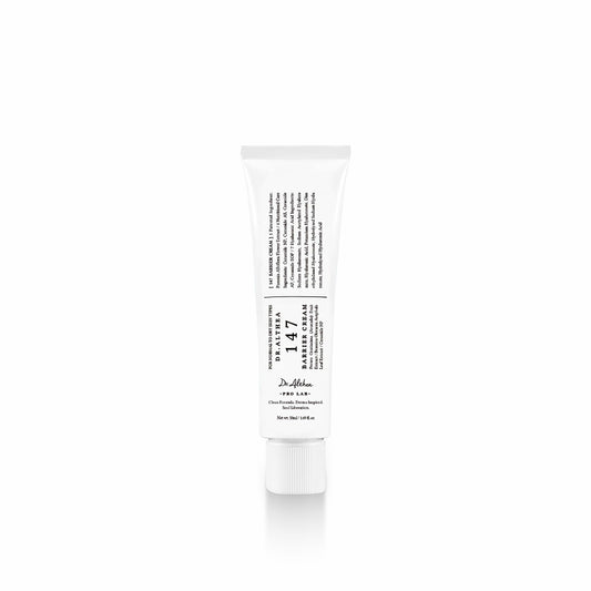 A white squeeze tube of Dr. Ahn's 147 Hair Growth Cream, shown upright against a clean white background with a subtle reflection.
