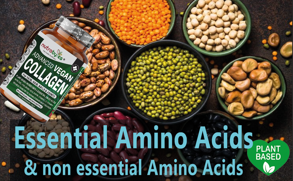 Colágeno Vegano Avanzado | Fórmula a Base de Plantas con Aminoácidos Esenciales | 90 Cápsulas | Suministro para 1 Mes