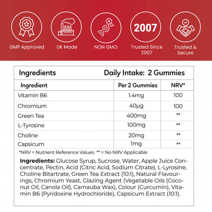 Fat Burn Extreme Gummies with Capsicum, Green Tea & L-Tyrosine