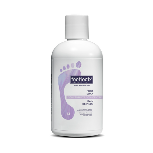 Footlogix foot soak bottle on a white background