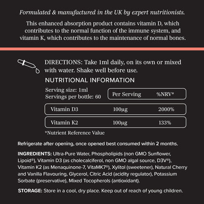 Meteron Labs Liposomal Vitamin D3/K2 Liquid, 60ml