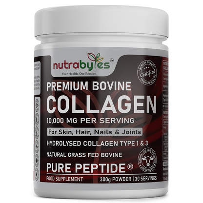 Premium Bovine Collagen Powder 10,000mg | Pure Hydrolysed Peptides Types 1 & 3 | Unflavoured