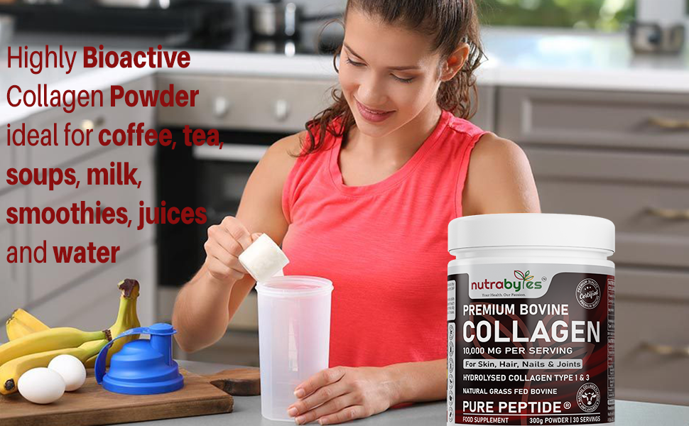Premium Bovine Collagen Powder 10,000mg | Pure Hydrolysed Peptides Types 1 & 3 | Unflavoured