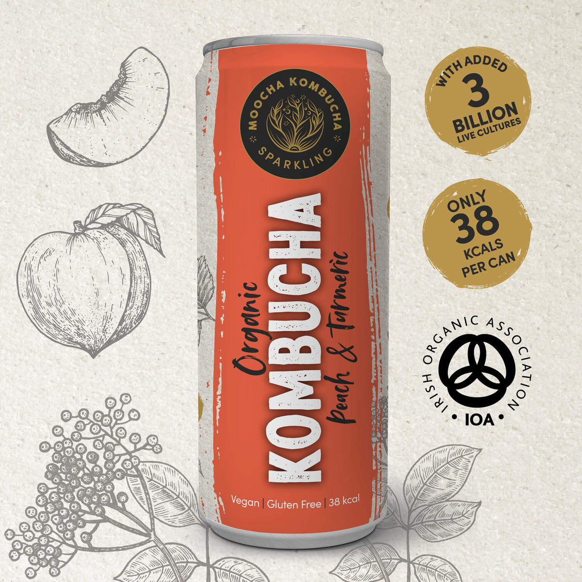 Paquete de antioxidantes | 20 latas | Frutos rojos, flor de saúco y limón, y melocotón y cúrcuma